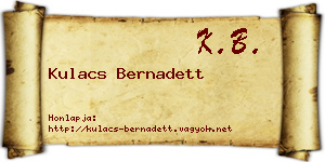 Kulacs Bernadett névjegykártya